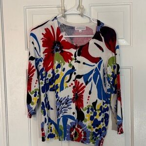 Joseph A Multicolor Floral Cardigan